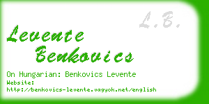 levente benkovics business card